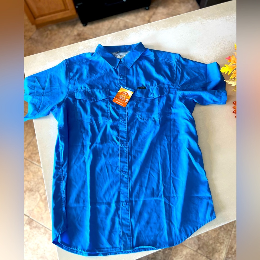 NWT Columbia Men’s Utilizer II Omni-Shade 40 UPF Rated Solid Short Sleeve Shirt